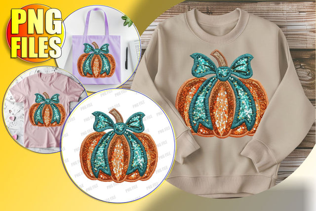 Charming Pumpkin with Bow for Autumn PNG Design Sublimation afrosvg 