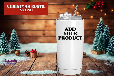 Charming Rustic Christmas Scene Mock Up Photo Sublimatiz Designs 