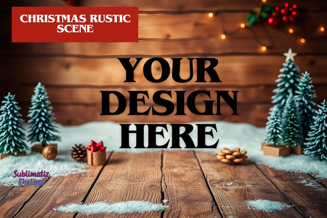 Charming Rustic Christmas Scene Mock Up Photo Sublimatiz Designs 