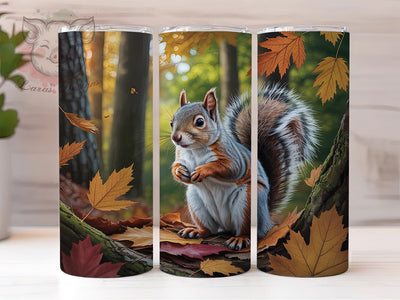 Charming Squirrel Wildlife 20oz Tumbler Wrap, Wildlife Design, Standing Upright, Nature Inspired, Squirrel Art, 20oz Tumbler Wrap, Sublimation PNG Sublimation Lara' s Designs 
