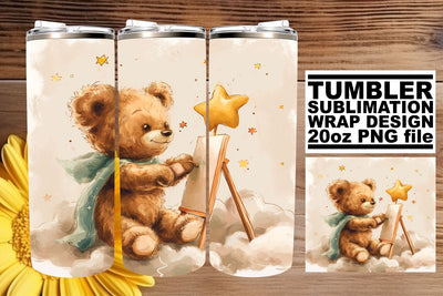 Charming Teddy Bear Sublimation for Tumblers Sublimation afrosvg 