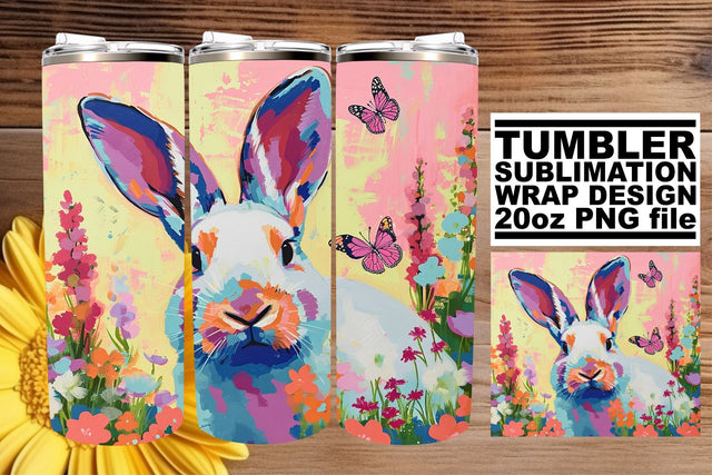 Charming Tumbler Wraps with Spring Bunnies Sublimation afrosvg 