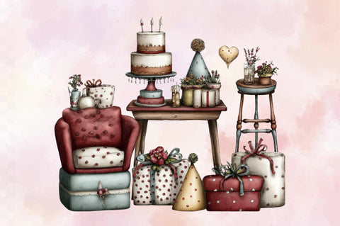 Charming vintage living room PNG Sublimation SVGArt 