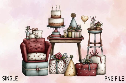 Charming vintage living room PNG Sublimation SVGArt 