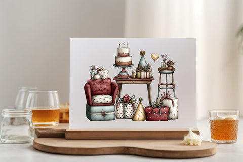 Charming vintage living room PNG Sublimation SVGArt 