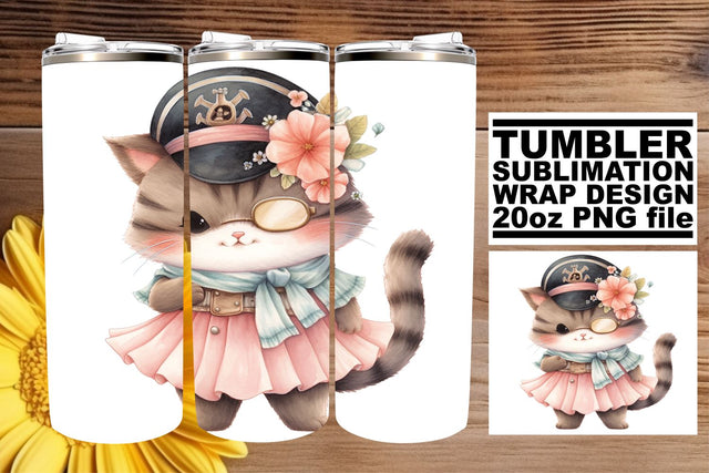 Charming Watercolor Cat Lover Tumbler Wrap Sublimation Collection Sublimation afrosvg 