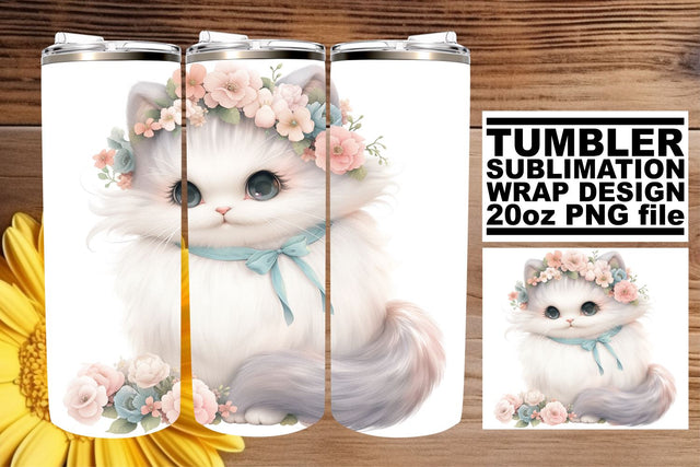 Charming Watercolor Cat Sublimation Wrap Sublimation afrosvg 