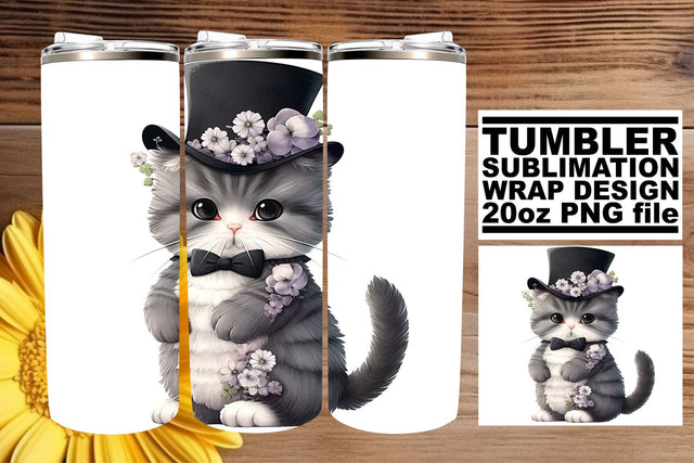 Charming Watercolor Cat Sublimation Wrap Sublimation afrosvg 