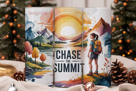 Chase the Summit 20oz Tumbler Wrap Sublimation DesignSVG 