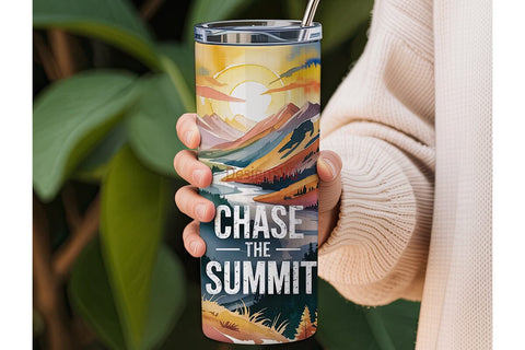 Chase the Summit 20oz Tumbler Wrap Sublimation DesignSVG 