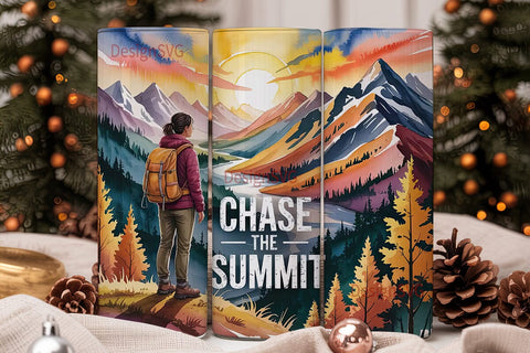 Chase the Summit 20oz Tumbler Wrap Sublimation DesignSVG 
