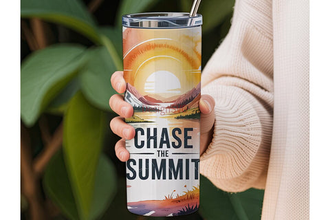 Chase the Summit 20oz Tumbler Wrap Sublimation DesignSVG 