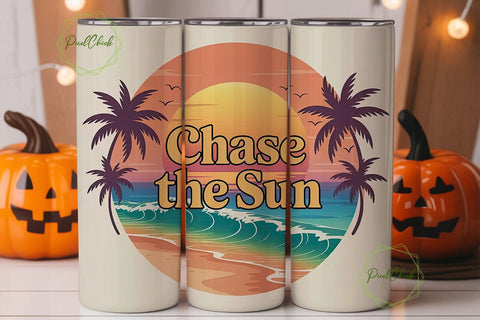 Chase the Sun 20oz Tumbler Wrap Sublimation PixelChick 