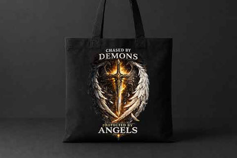 Chased By Demons Protected By Angels PNG | Christian Faith Sublimation Design Digital Download SVG BillahCrafts 