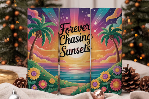 Chasing Sunsets 20oz Tumbler Wrap Sublimation DesignSVG 