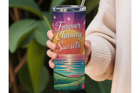 Chasing Sunsets 20oz Tumbler Wrap Sublimation DesignSVG 