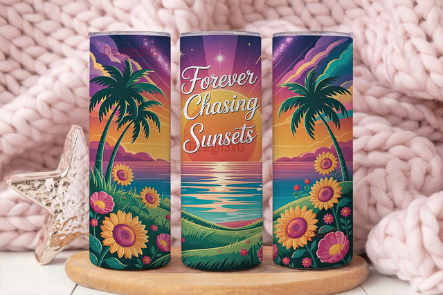 Chasing Sunsets 20oz Tumbler Wrap Sublimation DesignSVG 