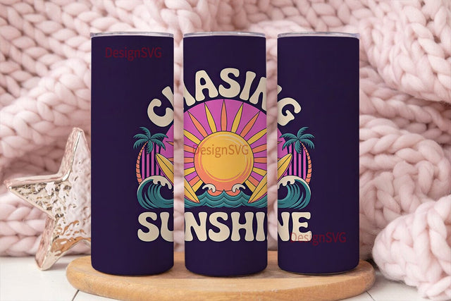 Chasing Sunshine 20oz Tumbler Wrap Sublimation DesignSVG 