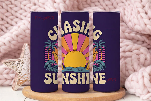 Chasing Sunshine 20oz Tumbler Wrap Sublimation DesignSVG 