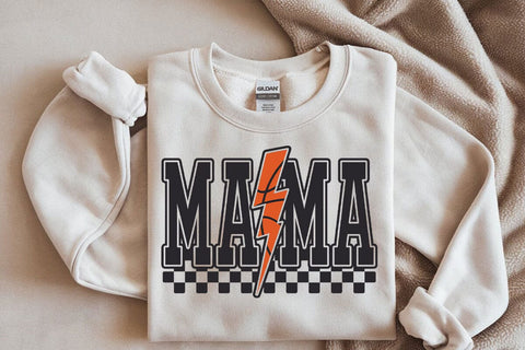 Checkered Basketball Mama PNG: Lightning Bolt Design SVG DesignDestine 
