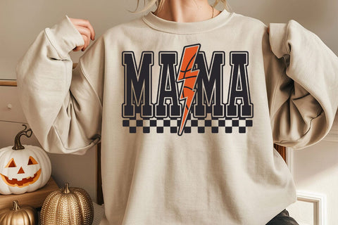 Checkered Basketball Mama PNG: Lightning Bolt Design SVG DesignDestine 