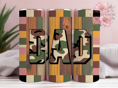 Checkered Camouflage Dad 20oz Tumbler Wrap, Camo Dad Gift, Father’s Day Gift, Rustic Dad Style, Outdoor Dad, 20oz Tumbler Wrap, Sublimation PNG Sublimation Li Zamperini 