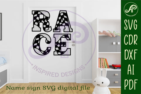 Checkered flag letters alphabet set x 52 SVG APInspireddesigns 