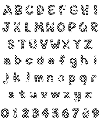 Checkered Font, Checkered Letters and Number, Checkered Letters, Checked Installable Font, TTF, OTF, SVG, PNG, SVG Sassy Vector Girl 
