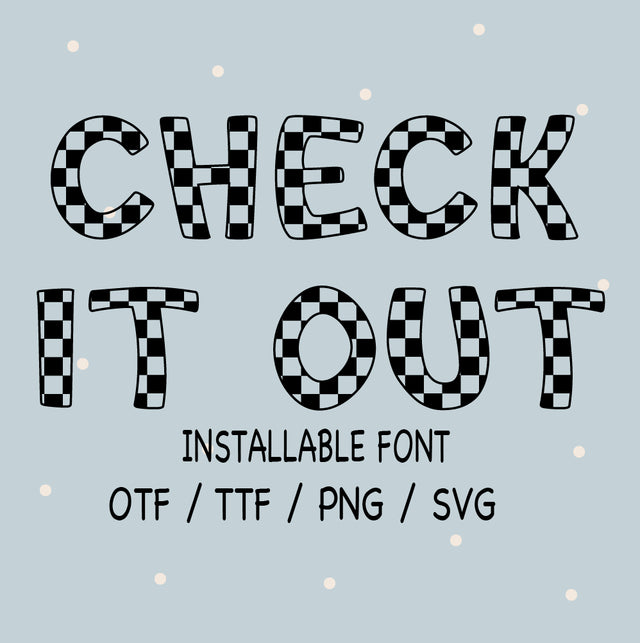 Checkered Font, Checkered Letters and Number, Checkered Letters, Checked Installable Font, TTF, OTF, SVG, PNG, SVG Sassy Vector Girl 