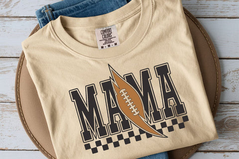 Checkered Football Mama PNG: Lightning Bolt Design SVG DesignDestine 