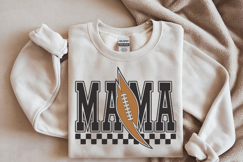 Checkered Football Mama PNG: Lightning Bolt Design SVG DesignDestine 
