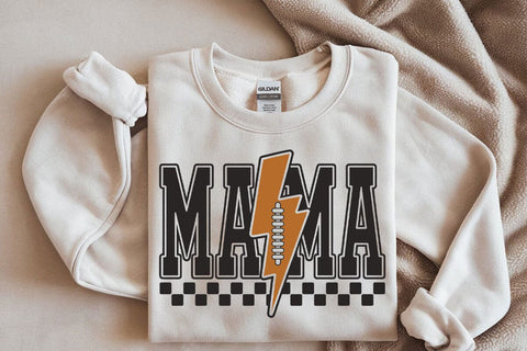 Checkered Football Mama PNG: Lightning Bolt Design SVG DesignDestine 