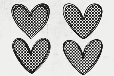 Checkered Heart Svg, Checker Pattern Svg, Doodle Heart Svg SVG DesignDestine 