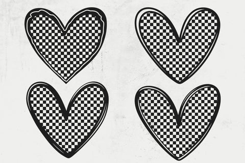 Checkered Heart Svg, Checker Pattern Svg, Doodle Heart Svg SVG DesignDestine 
