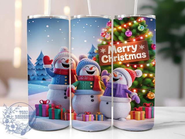 Checkered Merry Snowman Tumbler, Checkered Christmas Wrap, Merry Christmas Tree Sublimation Design, Festive Snowman Cup, 20Oz Skinny Tumbler Wrap, Holiday Snowman Mug, Winter Wonderland Design Sublimation ToriDesigns 