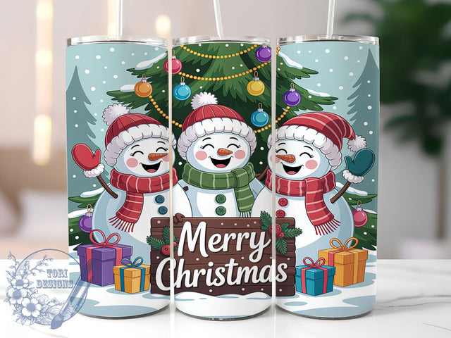 Checkered Merry Snowman Tumbler, Checkered Christmas Wrap, Merry Christmas Tree Sublimation Design, Festive Snowman Cup, 20Oz Skinny Tumbler Wrap, Holiday Snowman Mug, Winter Wonderland Design Sublimation ToriDesigns 