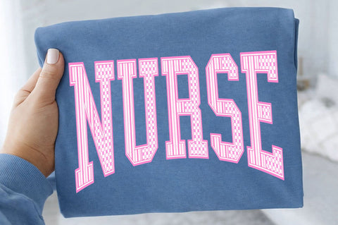 Checkered Nurse Stripes Pink SVG PNG SVG SVG Studio 