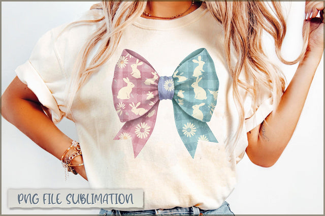 Checkered Pastel Easter Coquette Bow Sublimation Sublimation Shetara Begum 