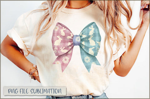 Checkered Pastel Easter Coquette Bow Sublimation Sublimation Shetara Begum 