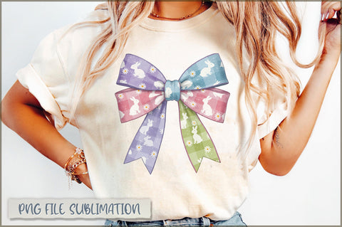Checkered Pastel Easter Coquette Bow Sublimation Sublimation Shetara Begum 