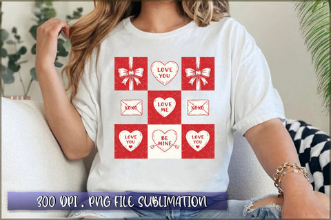 Checkered Valentine Coquette Heart PNG Sublimation Shetara Begum 