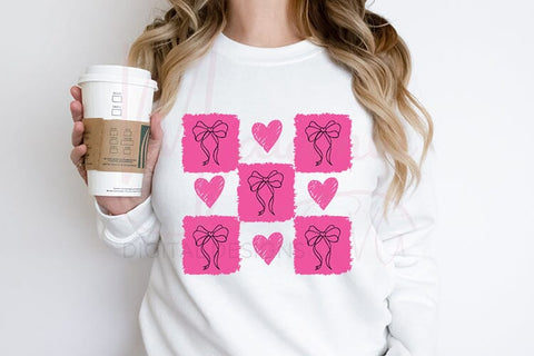 Checkered Valentine’s Day PNG – Trendy Pink Valentine Design, Retro Love Aesthetic, Cute Hearts Graphic SVG MaiamiiiSVG 