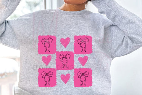 Checkered Valentine’s Day PNG – Trendy Pink Valentine Design, Retro Love Aesthetic, Cute Hearts Graphic SVG MaiamiiiSVG 