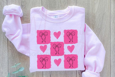 Checkered Valentine’s Day PNG – Trendy Pink Valentine Design, Retro Love Aesthetic, Cute Hearts Graphic SVG MaiamiiiSVG 