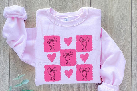 Checkered Valentine’s Day PNG – Trendy Pink Valentine Design, Retro Love Aesthetic, Cute Hearts Graphic SVG MaiamiiiSVG 