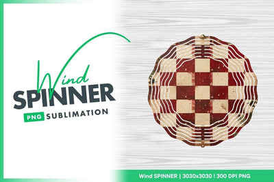 Checkered wind spinner round sublimation design template Sublimation Regulrcrative 