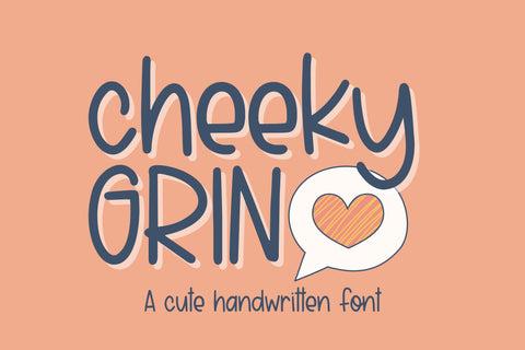 Cheeky Grin, Cute Handwritten Font for Cricut Font Designing Digitals 