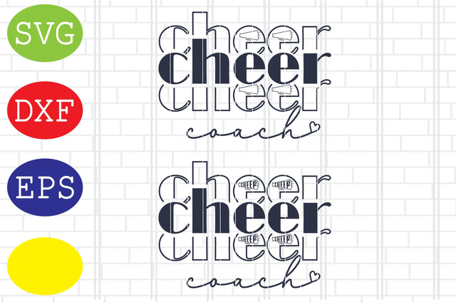 Cheer Coach Svg, Cheerleader Svg, Cheerleading Vector, Cheer Pom Poms Cut Files, Sport Svg, Jpg, Eps, Dxf Files SVG DigitalSvgFiles 