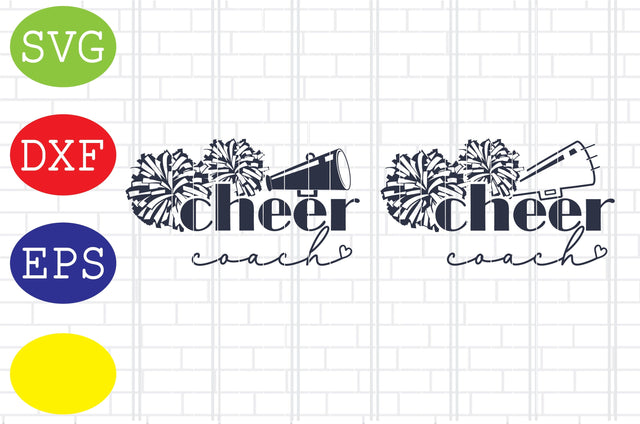 Cheer Coach Svg, Cheerleader Svg, Cheerleading Vector, Cheer Pom Poms Cut Files, Sport Svg, Jpg, Eps, Dxf Files SVG DigitalSvgFiles 