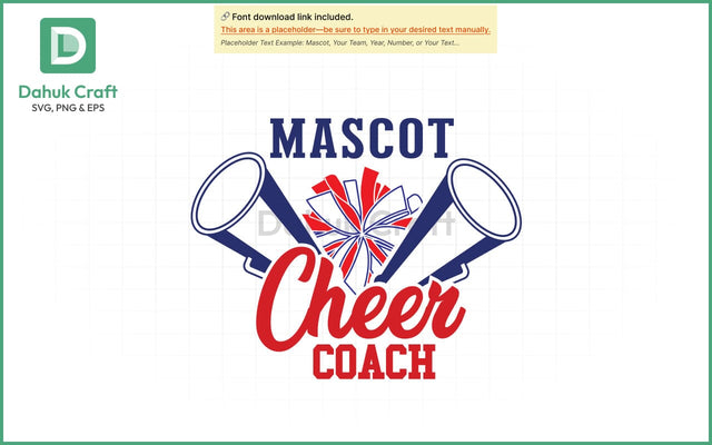 Cheer Coach SVG – Mascot Spirit Logo SVG PNG & EPS V 9 SVG dahukdesign 